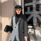 Mock-two Color-block Blazer