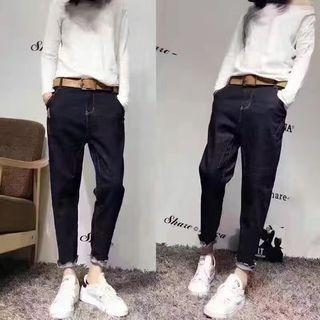 Fray Drop Crotch Jeans