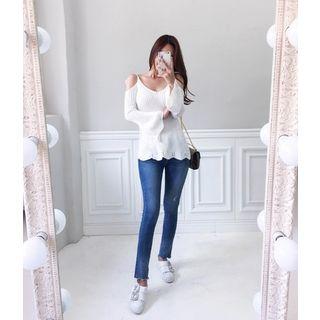 Tie-shoulder Long-sleeve Sweater