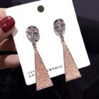 Sequined Triangle Dangle Earring Pink - One Size