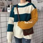 Color Block Stripe Oversize Sweater