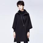 3/4-sleeve Half-zip Mini A-line T-shirt Dress