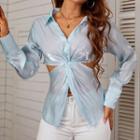 Knotted Cutout Shirt