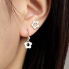Flower Alloy Earring 1 Pair - Silver - One Size