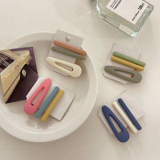 Set Of 3 : Matte Resin Hair Clip