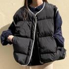 Open-placket Button Vest