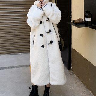Toggle-button Oversize Fleece Long Coat