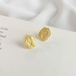 925 Sterling Silver Embossed Earring As Shown In Figure - One Size