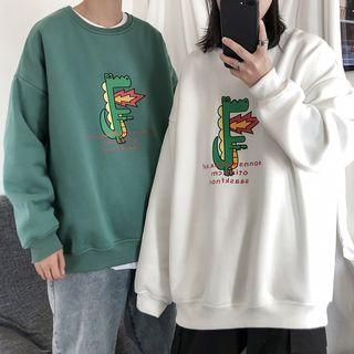 Couple Matching Dinosaur Printed Pullover