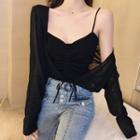 Set: Drawstring Camisole + Cropped Jacket