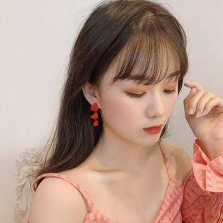 Heart Dangle Earring 1 Pair - Love Heart Long Earring - One Size