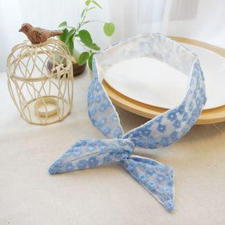 Lace Wired Headband 01# - Daisy - Blue - One Size
