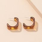 Acrylic Open Hoop Earring 1 Pair - Amber - One Size
