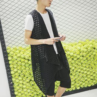 Set: Perforated Mesh Jacket + Short-sleeve Top