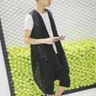 Set: Perforated Mesh Jacket + Short-sleeve Top