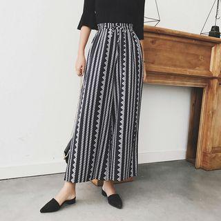 Geometric Dots Wide-leg Pants