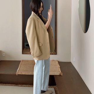 Notched-lapel Single-breasted Jacket Yellow - One Size