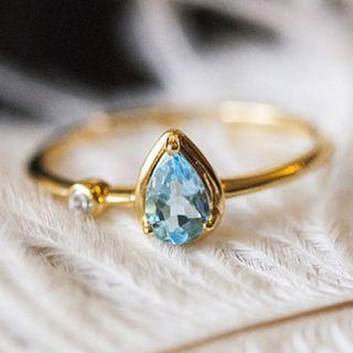Rhinestone Ring 1 Pc - Rhinestone Ring - Blue - One Size
