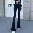 High-waist Boot-cut Jeans / Belt Bag
