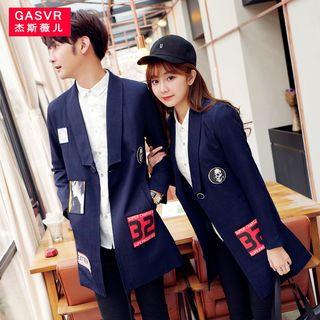 Couple Matching Applique Long Jacket
