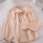 Frill Collar Double-breasted Blouse