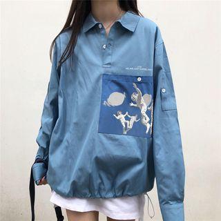 Print Panel Shirt As Shown In Figure - One Size