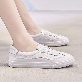 Faux Leather Letter Sneakers