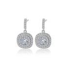 Elegant And Bright Geometric Cubic Zirconia Stud Earrings Silver - One Size