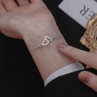 Hollow Heart Bracelet Silver - One Size