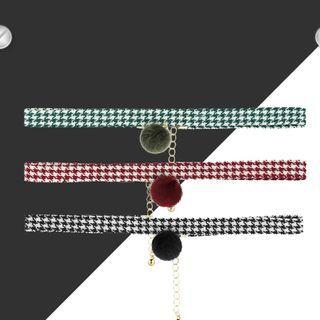 Houndstooth Pom Pom Choker