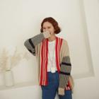 Multi-stripe Knit Cardigan