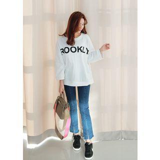 3/4-sleeve Lettering Sweatshirt