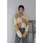 Checked Cropped Sweater