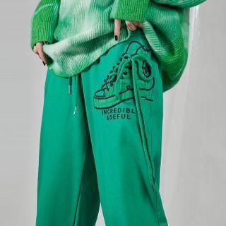 Shoe Print Drawstring Sweatpants