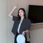 Puff-sleeve Ruffled Single Breasted Blazer