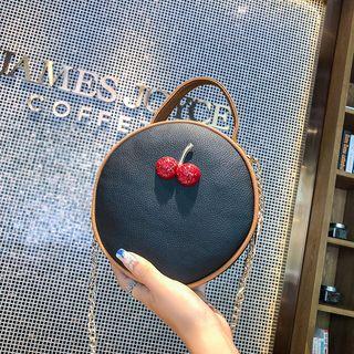 Cherry Accent Chain Strap Crossbody Bag