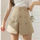 High-waist Asymmetrical Hem Skort