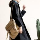 Double Buckle Canvas Backpack Khaki - One Size