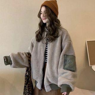 Reversible Paneled Zip Jacket As Shown In Figure - One Size