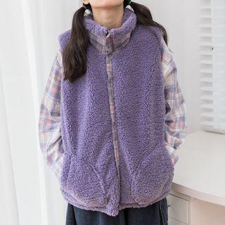 Reversible Fleece Padded Zip Vest