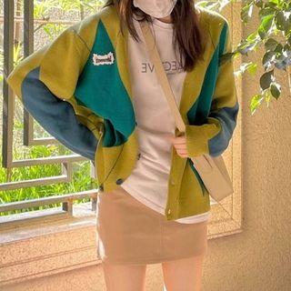 Argyle Cardigan / Mini Pencil Skirt / Set