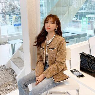 Round-neck Knot-trim Jacket