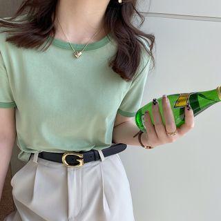Contrast Trim T-shirt / Set Of 2