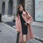 Leopard-print Sashed Buttoned Coat
