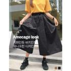 Drawstring-waist Flared Long Culottes