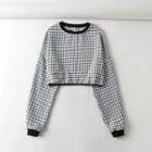 Houndstooth Crop Sweatshirt