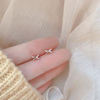 Sterling Silver Cross Stud Earring