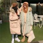 Furry-trim Long Padded Coat