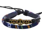 Peace Woven Genuine Leather Bracelet