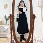 Collared Sweater / Sleeveless Midi A-line Dress / Set